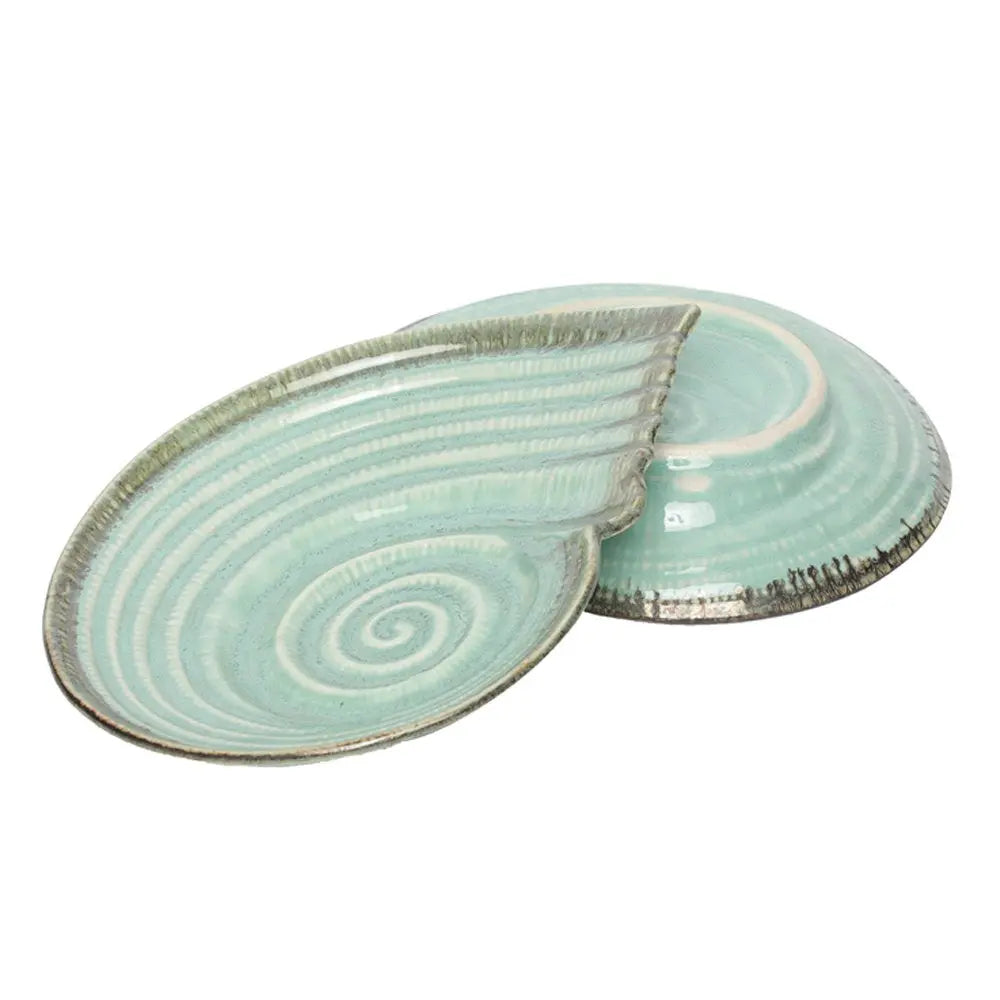 Peppermint Ceramic Serving Shell Platter Amalfiee_Ceramics