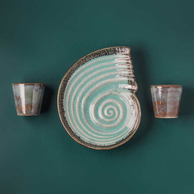 Peppermint Ceramic Serving Shell Platter Amalfiee_Ceramics