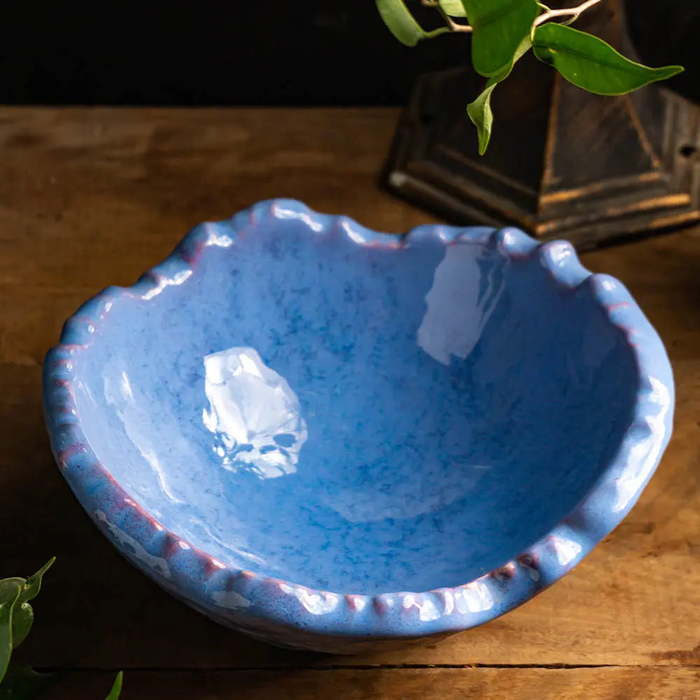 Periwinkle Artistic Ceramic Serving Bowl Amalfiee_Ceramics