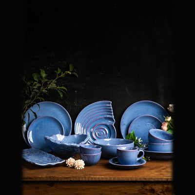 Periwinkle Ceramic Dinner Set of 12 Pcs Amalfiee_Ceramics