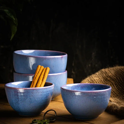 Periwinkle Ceramic Portion Bowls Set of 4 Amalfiee_Ceramics