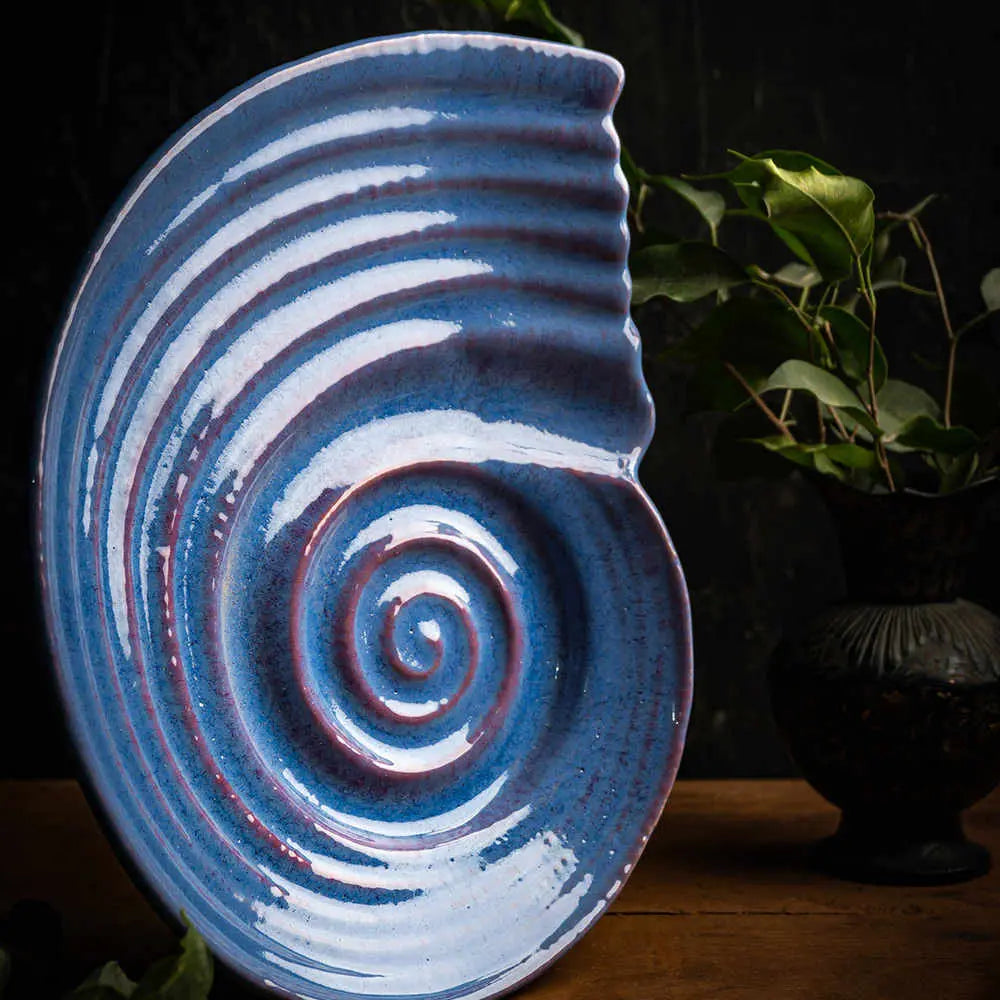 Periwinkle Ceramic Shell Serving Platter Amalfiee_Ceramics