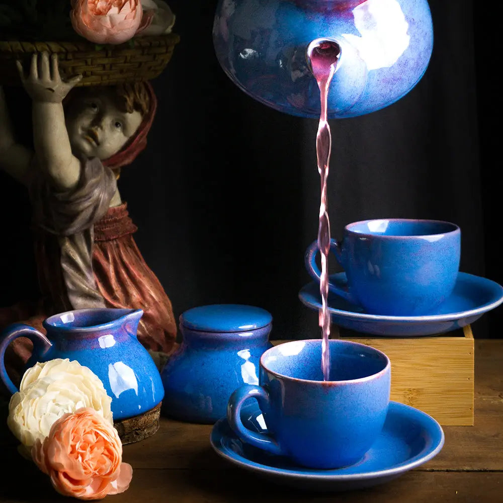 Periwinkle Grand Premium 6 Ceramics Tea set of 11 Pcs Amalfiee_Ceramics