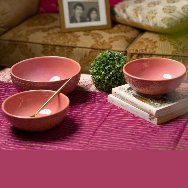 Pink Blush Ceramic Serving Bowls Amalfiee Ceramics