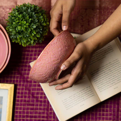 Pink Blush Ceramic Serving Bowls Amalfiee Ceramics