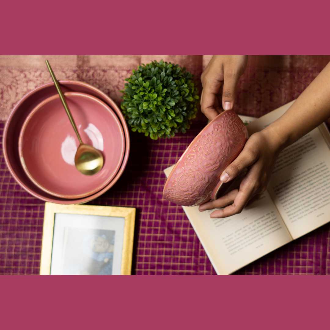 Pink Blush Ceramic Serving Bowls Amalfiee Ceramics