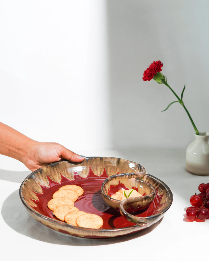 Raajsi Ceramic Chip &amp; Dip Platter Amalfiee Ceramics