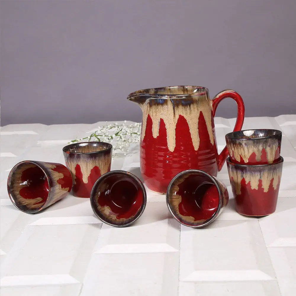 Raajsi Ceramic Drinking Jug and Glass Serving Set Amalfiee_Ceramics
