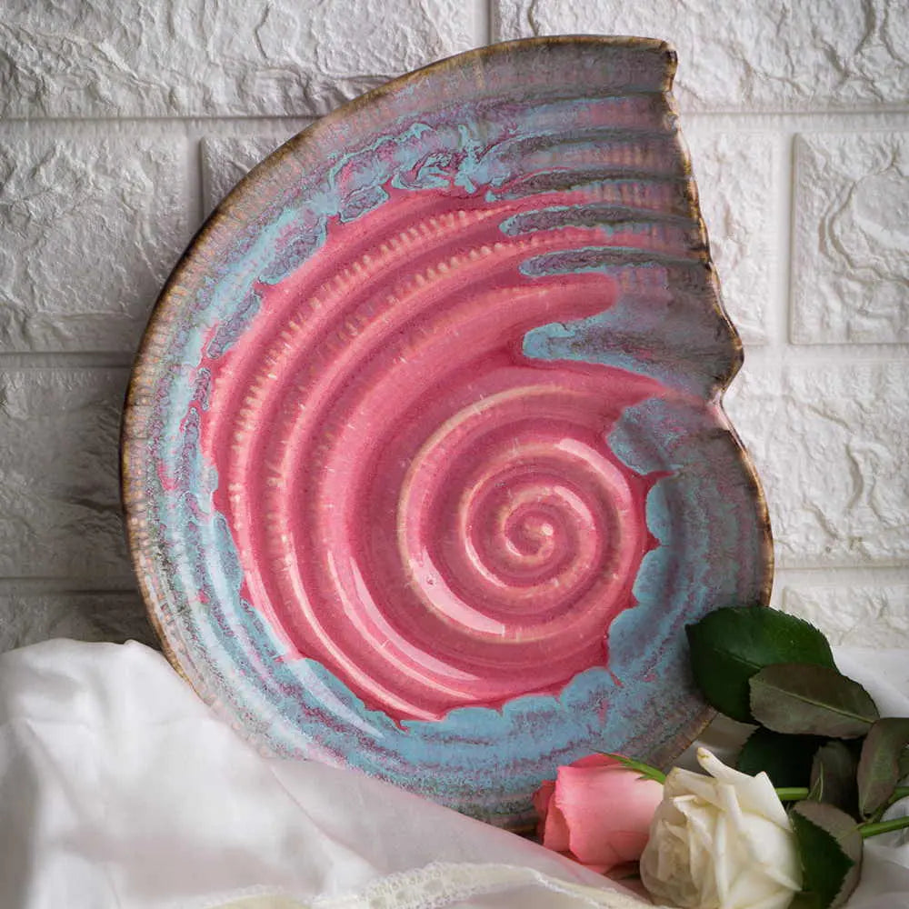 Rouge 10" Ceramic Shell Platter Amalfiee_Ceramics