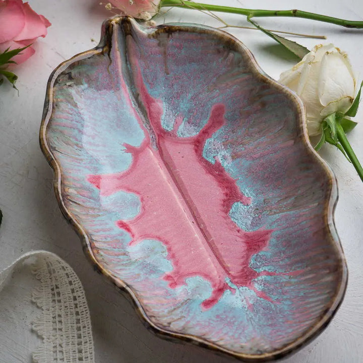 Rouge 7" Serving Leaf Ceramic Platter Bowl Amalfiee_Ceramics