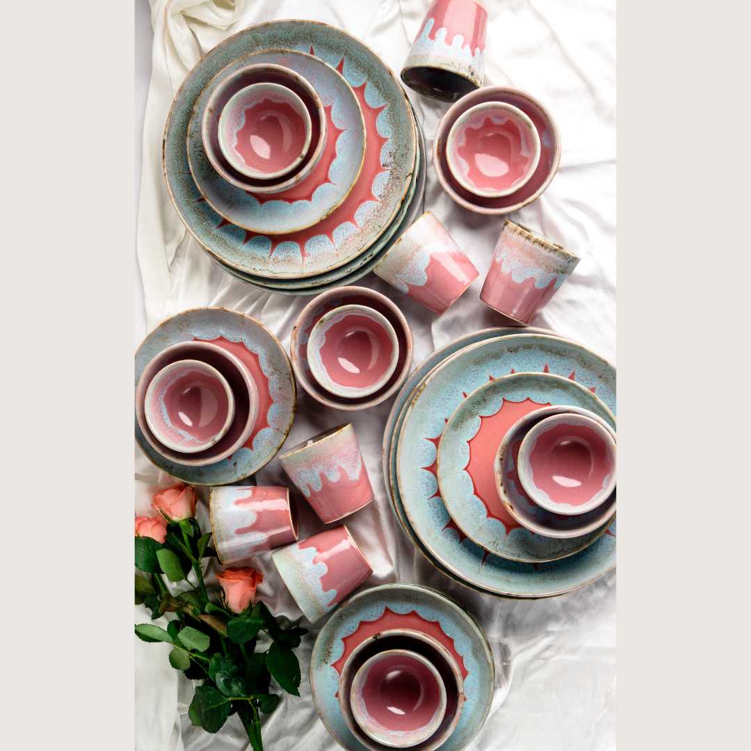 Rouge 8pc Ceramic Dinner Set for 2 Amalfiee Ceramics