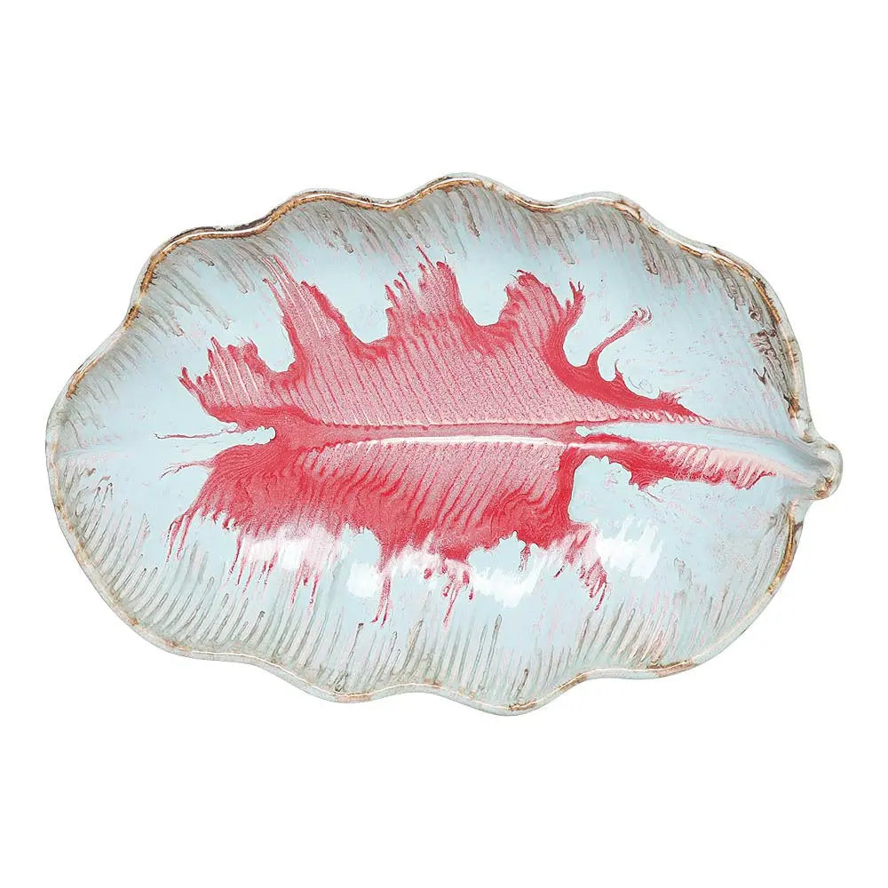Rouge 9" Ceramic Serving Leaf Platter Bowl Amalfiee_Ceramics