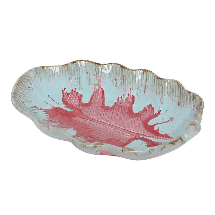 Rouge 9" Ceramic Serving Leaf Platter Bowl Amalfiee_Ceramics
