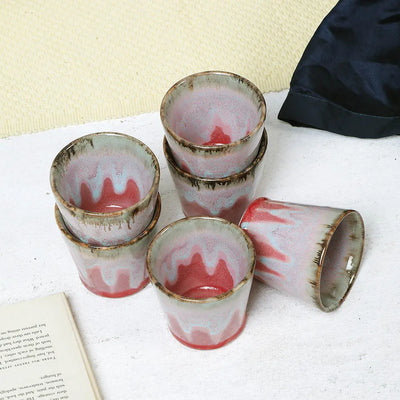 Rouge Ceramic Drinking Glass Set of 6 Amalfiee_Ceramics