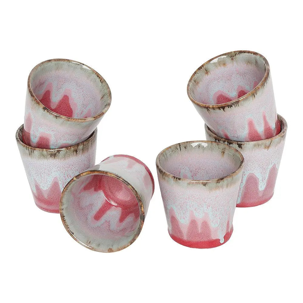 Rouge Ceramic Drinking Glass Set of 6 Amalfiee_Ceramics