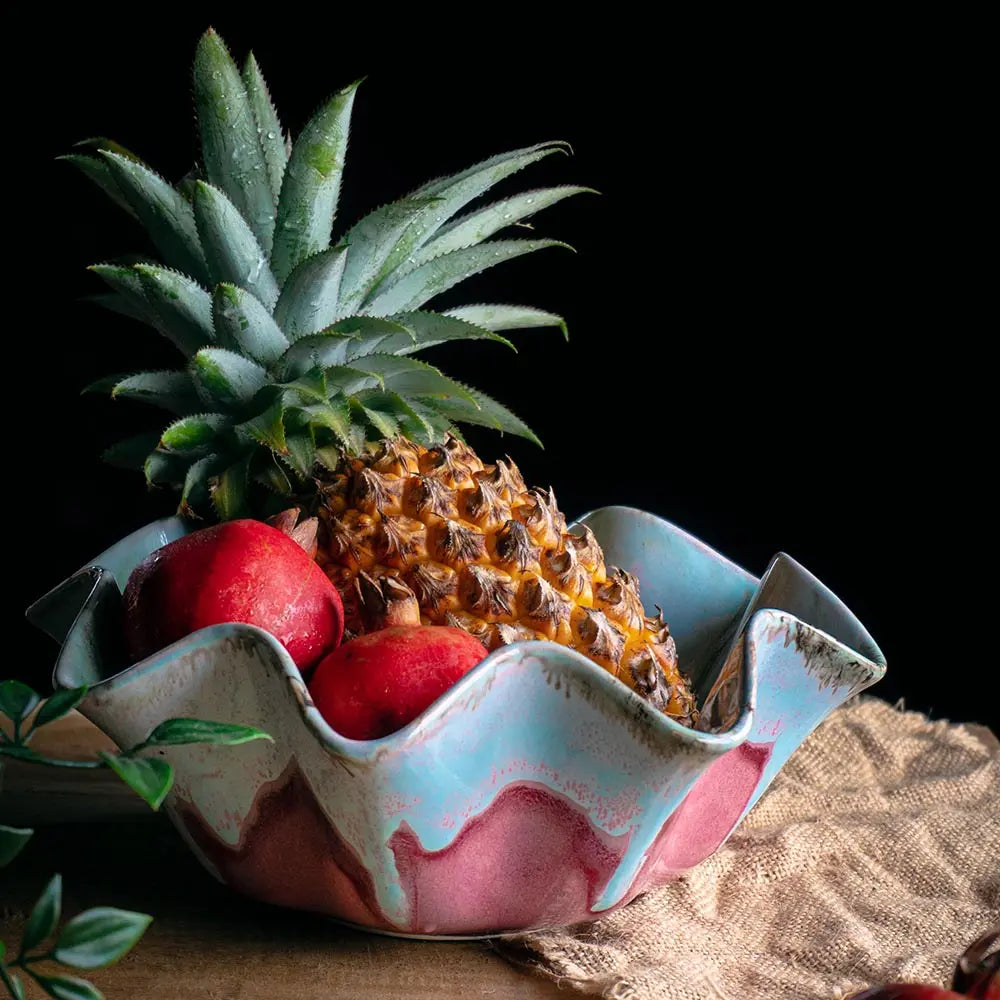 Rouge Ceramic Flower Serving Bowl Amalfiee_Ceramics