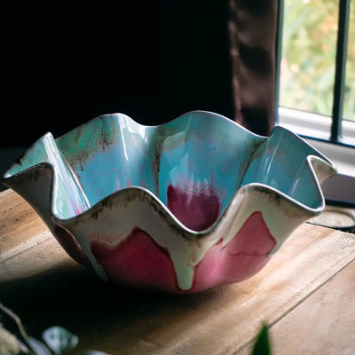 Rouge Ceramic Flower Serving Bowl Amalfiee_Ceramics
