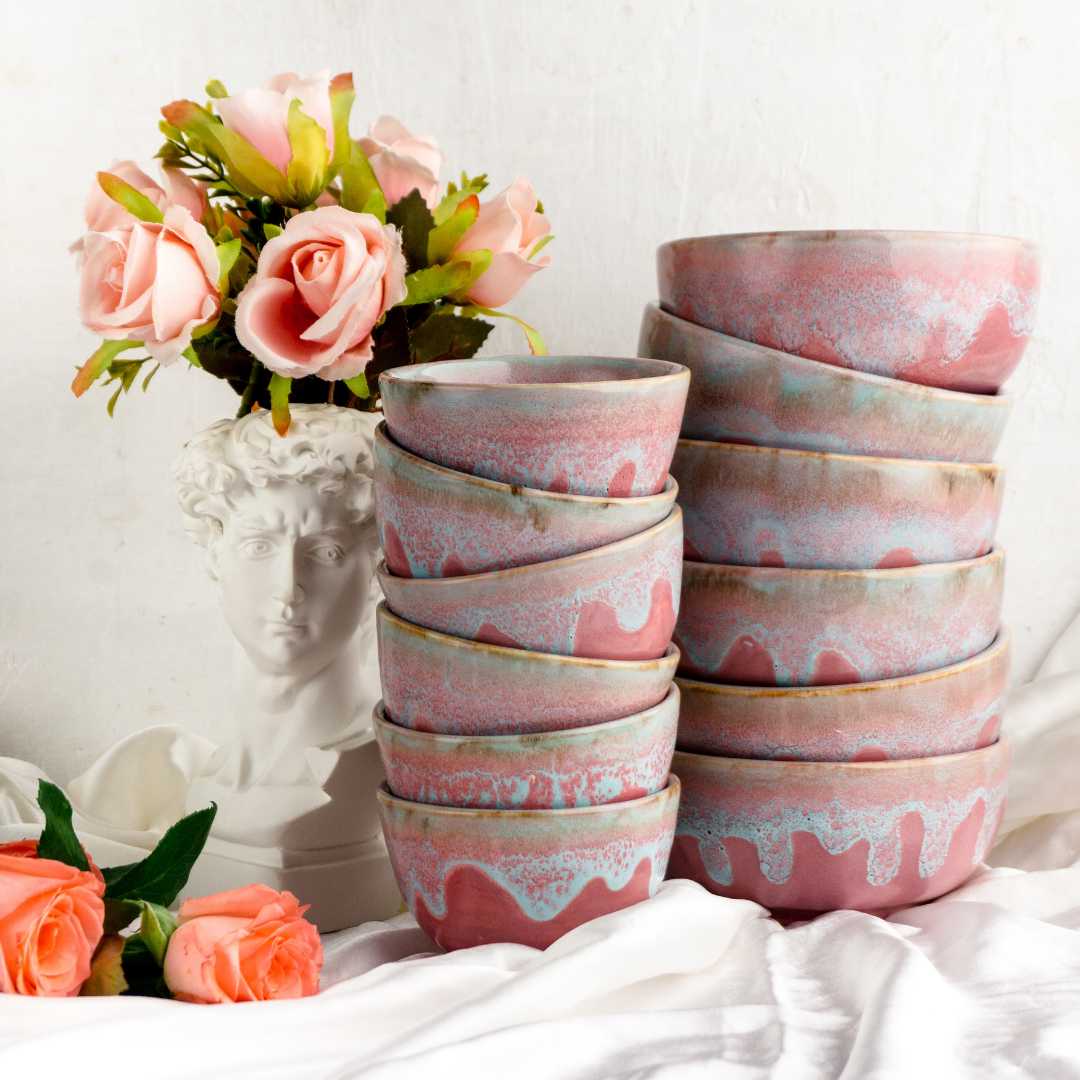 Rouge Ceramic Portion Bowls Set of 6 Amalfiee Ceramics
