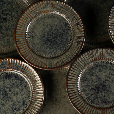 Sage Ceramic Quarter Dinner Plates (Set of 2) Amalfiee Ceramics