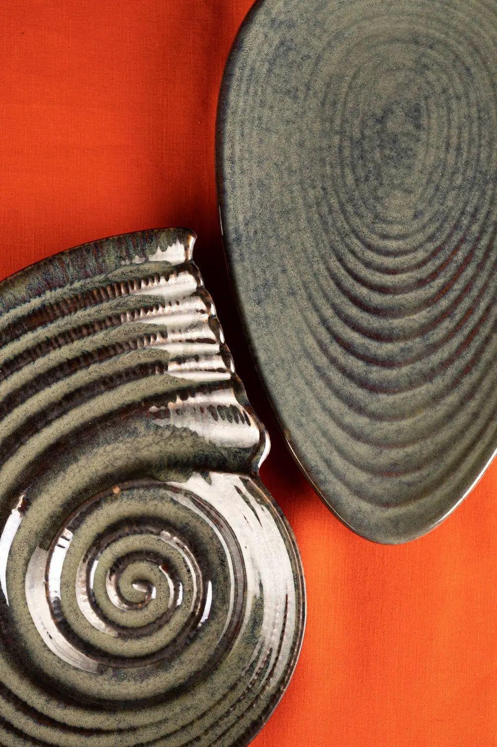 Sage Ceramic Serving Shell Platter Amalfiee_Ceramics
