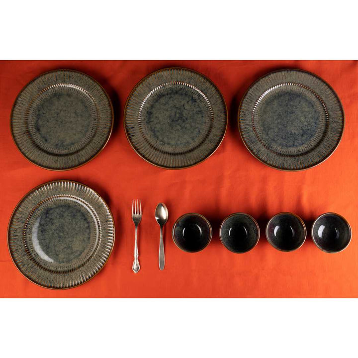 Sage Mini Ceramic Dinner set of 8 Pcs (for 4) Amalfiee_Ceramics