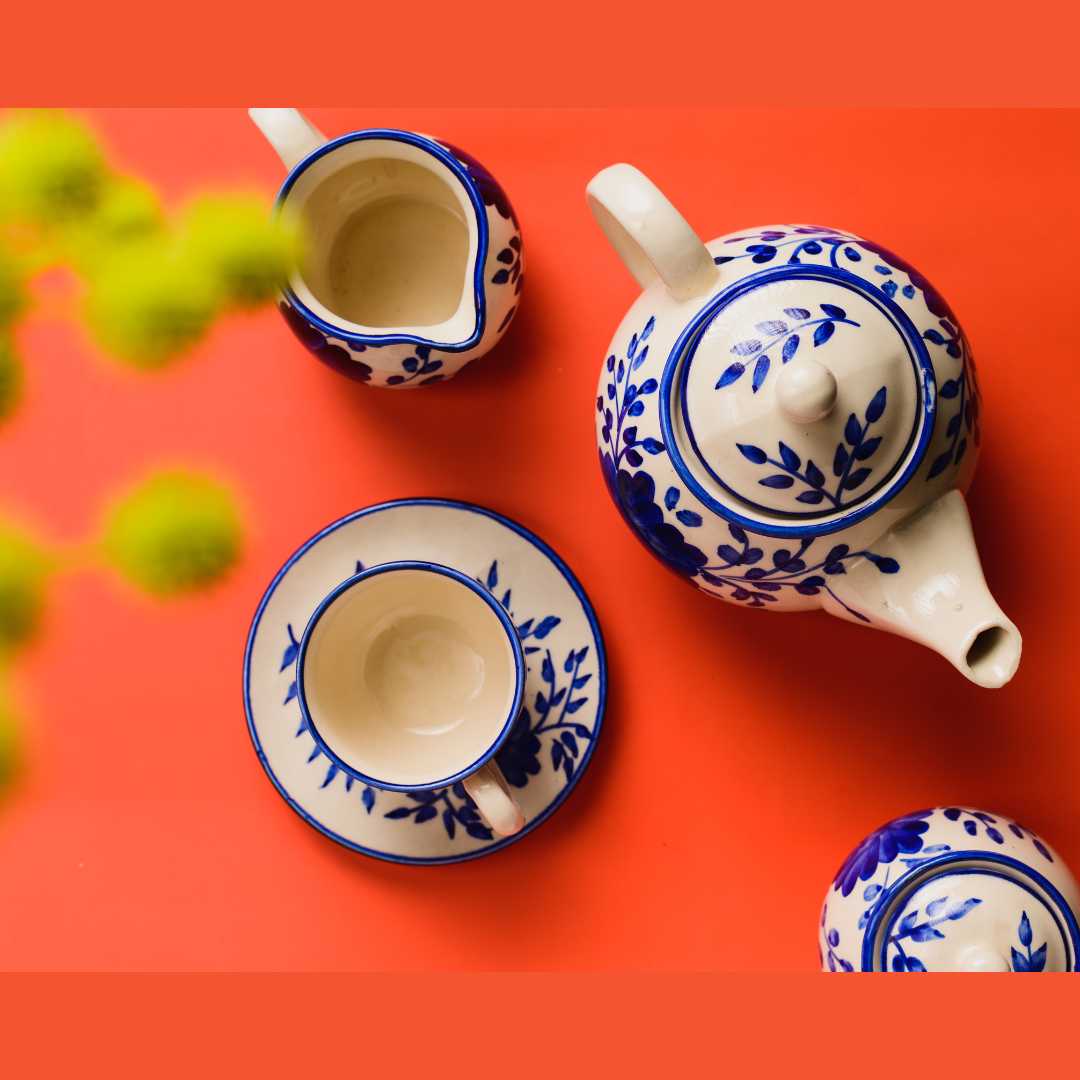 Sanaah 11pc Ceramic Tea Set Amalfiee Ceramics