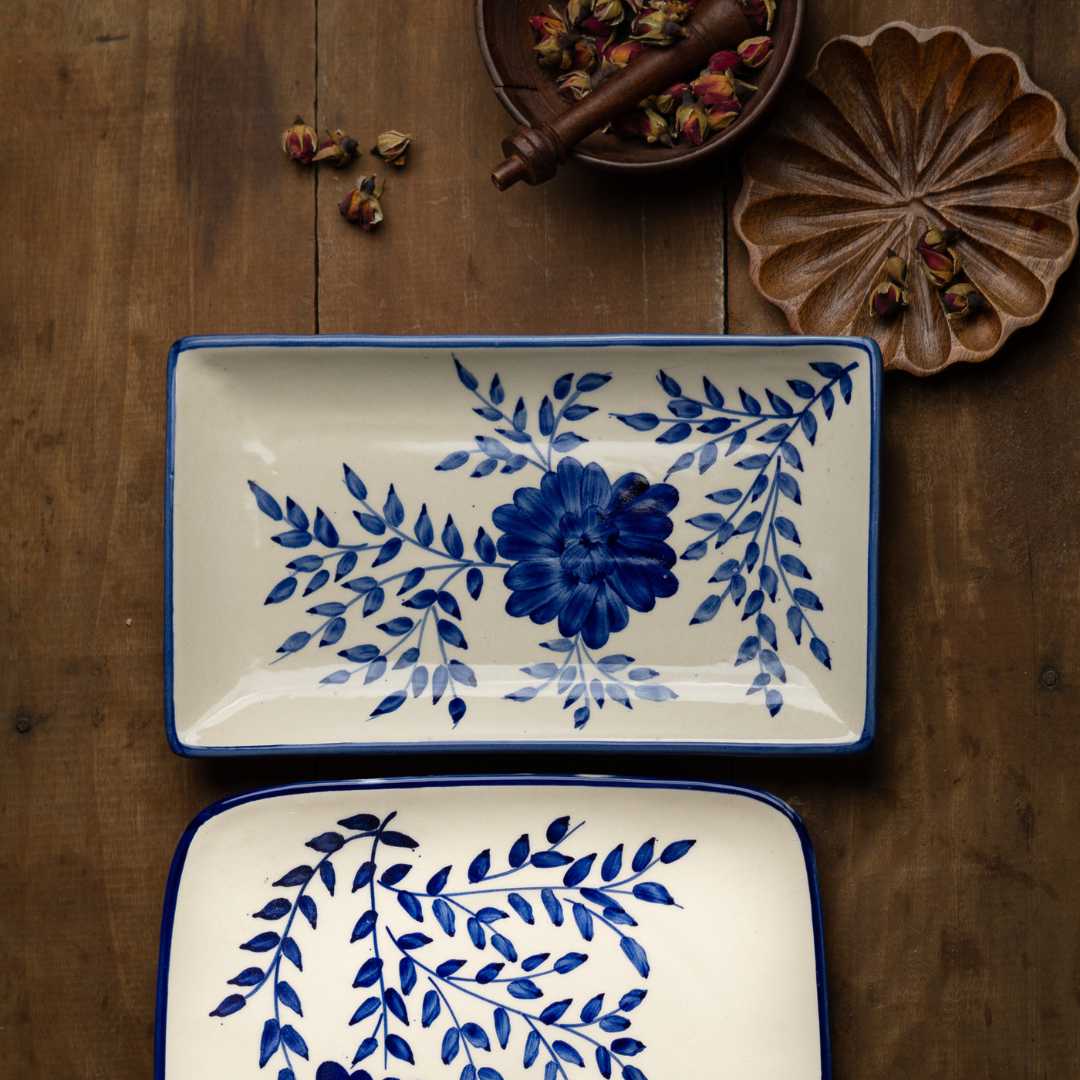 Sanaah Ceramic Rectangular Platter Amalfiee Ceramics