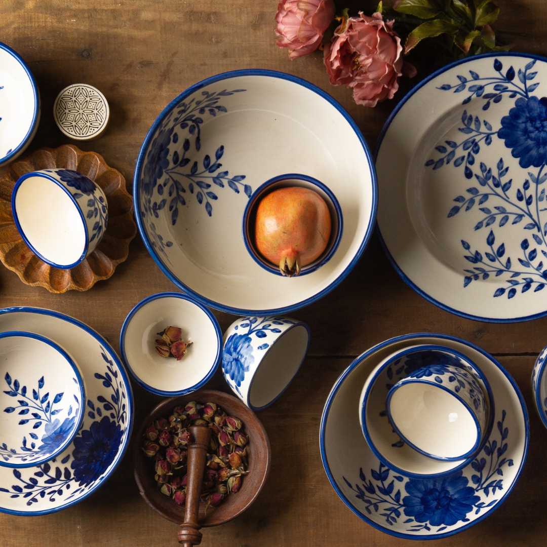 Sanaah Ceramic Serving Bowl Set with Spoons Amalfiee Ceramics