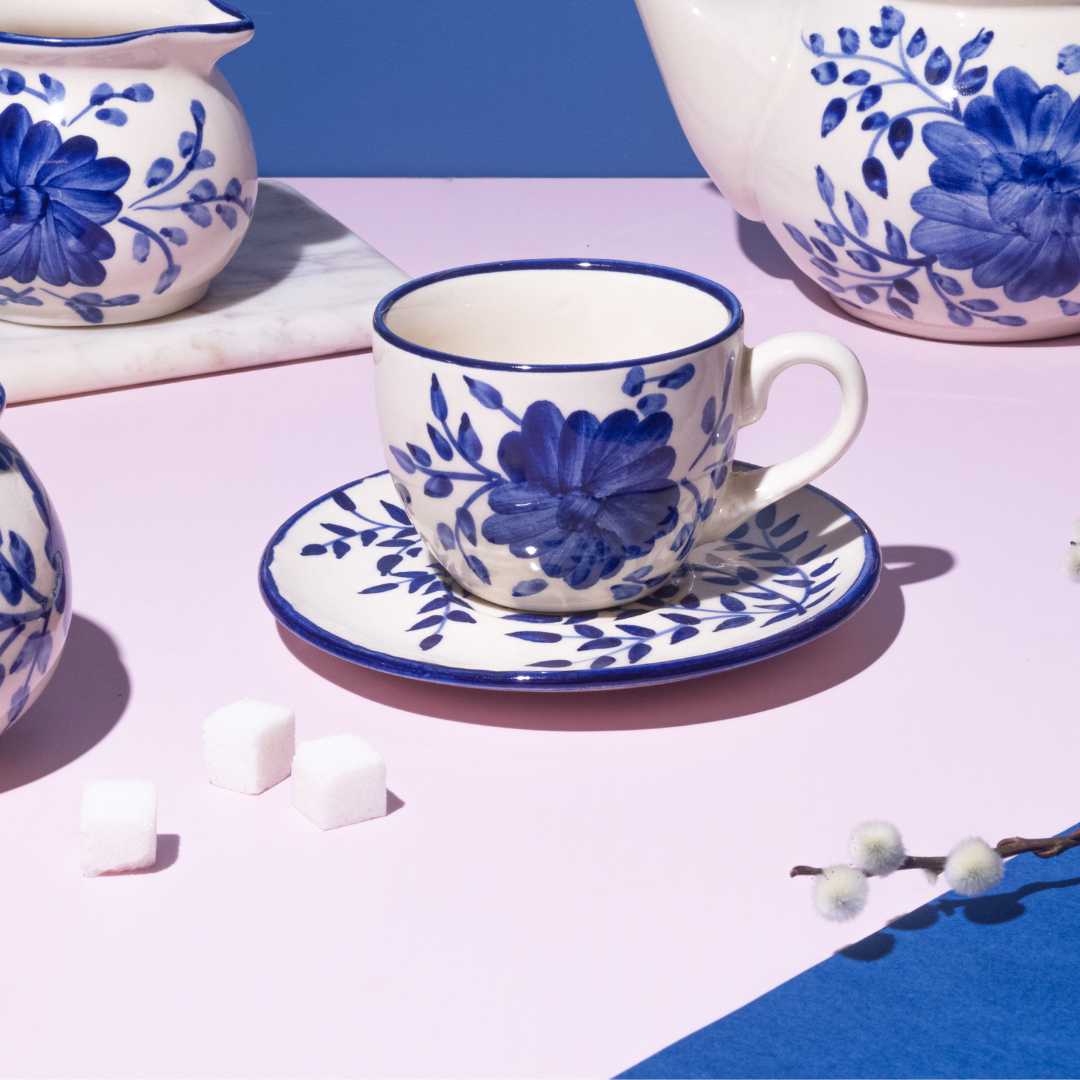 Sanaah Ceramics Cup &amp; Saucer Set of 2 Amalfiee Ceramics