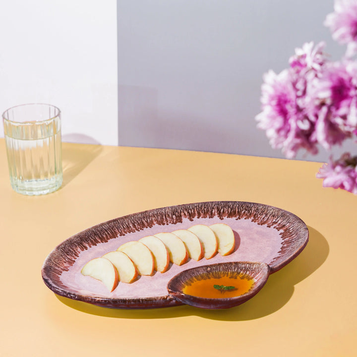 Sarvottam Ceramic Chip &amp; Dip Platter Amalfiee Ceramics