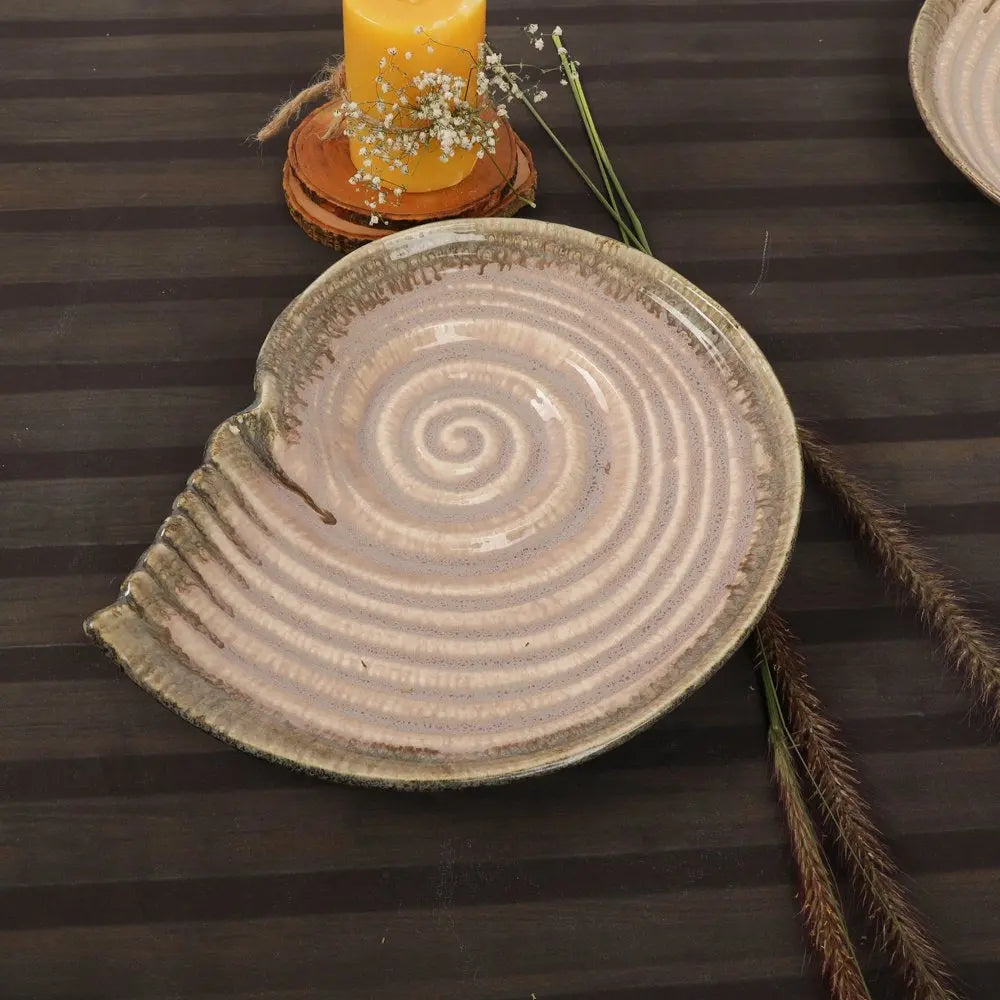 Sarvottam Ceramics Serving Shell Platter Amalfiee_Ceramics