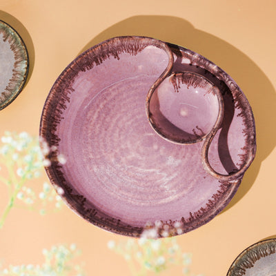 Sarvottam Round Ceramics Chip & Dip Platter Amalfiee Ceramics