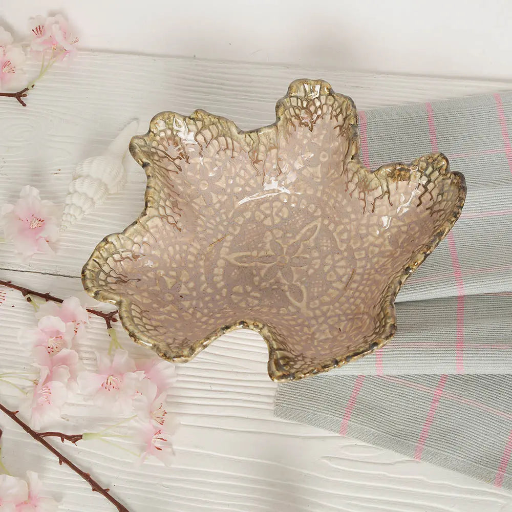 Sarvottam Speckled Ceramics Leaf Bowl Amalfiee_Ceramics