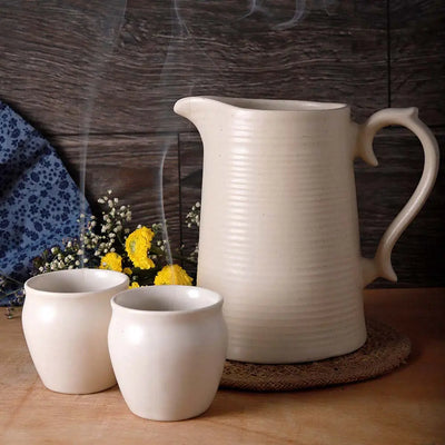 Shwet Speckled White Ceramic Jug Amalfiee_Ceramics