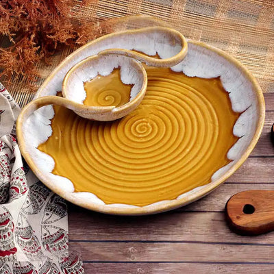 Swarn Handmade Ceramic Chip and Dip Platter Amalfiee_Ceramics