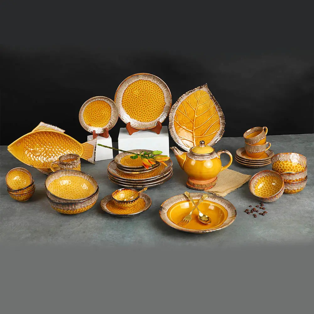 Swarn Handmade Massive Ceramic Dinner Set (54pcs) Amalfiee_Ceramics