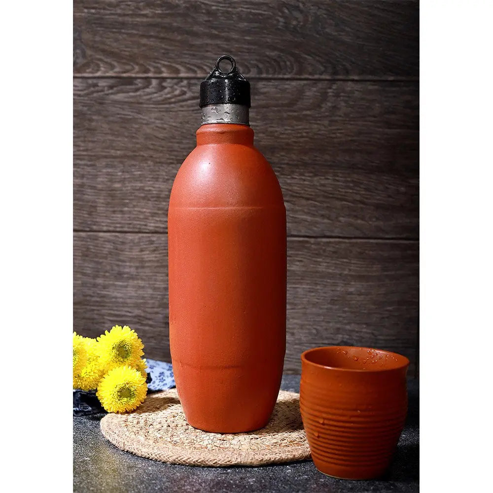 Terracotta Cooling 1 litre Water Bottle Amalfiee_Ceramics