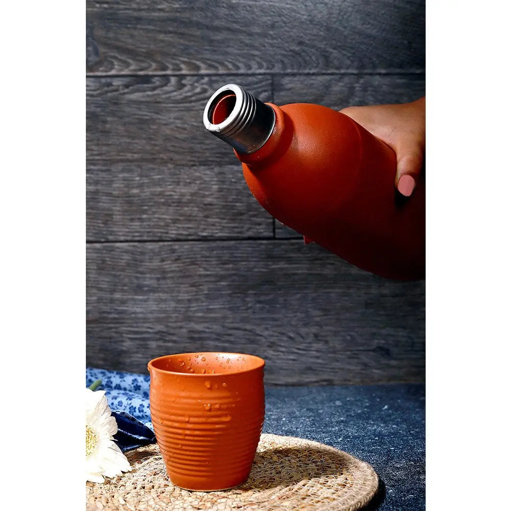 Terracotta Cooling 1 litre Water Bottle Amalfiee_Ceramics