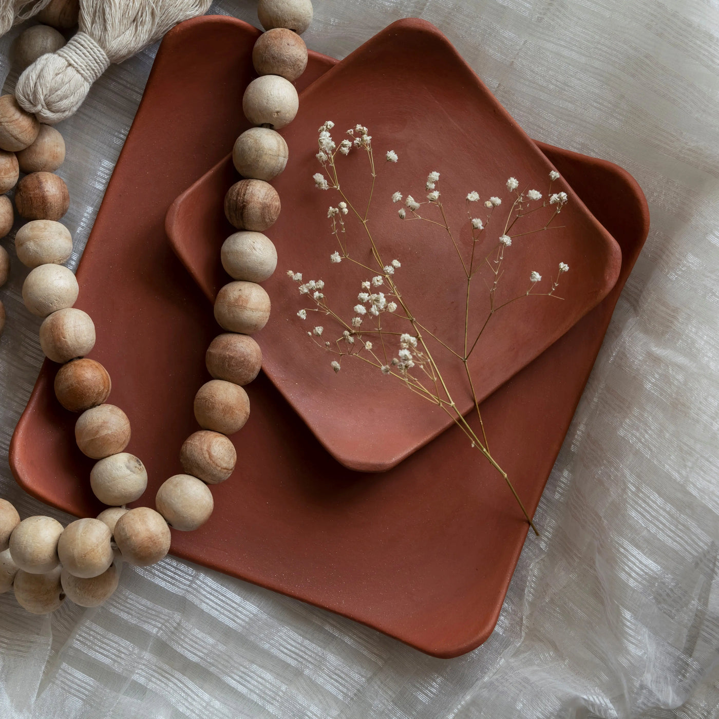 Terracotta Large Square Platter Amalfiee Ceramics