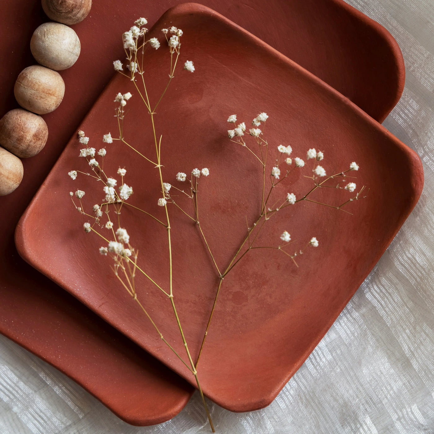 Terracotta Large Square Platter Amalfiee Ceramics