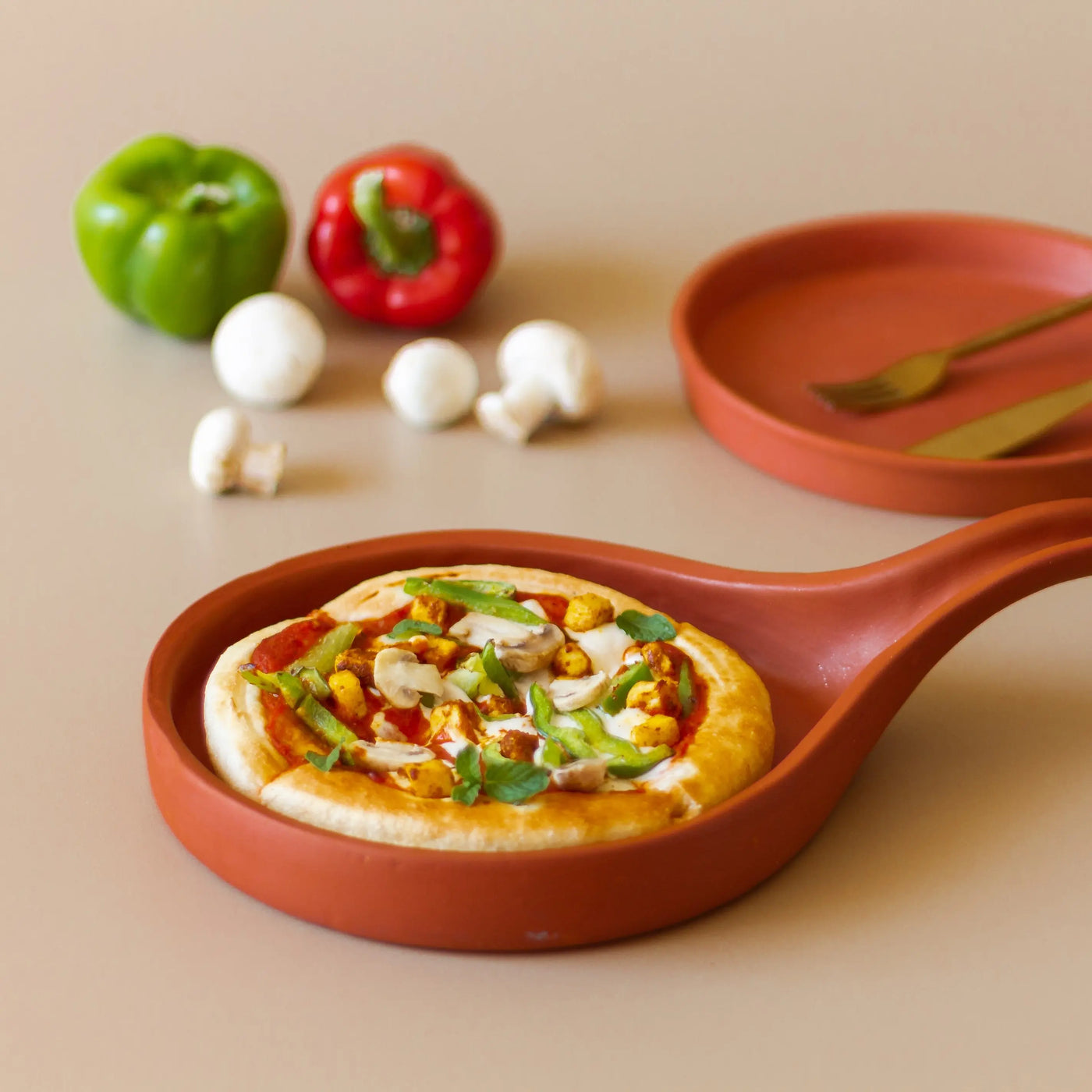 Terracotta Pizza Pan And Serving Plate Set Amalfiee Ceramics