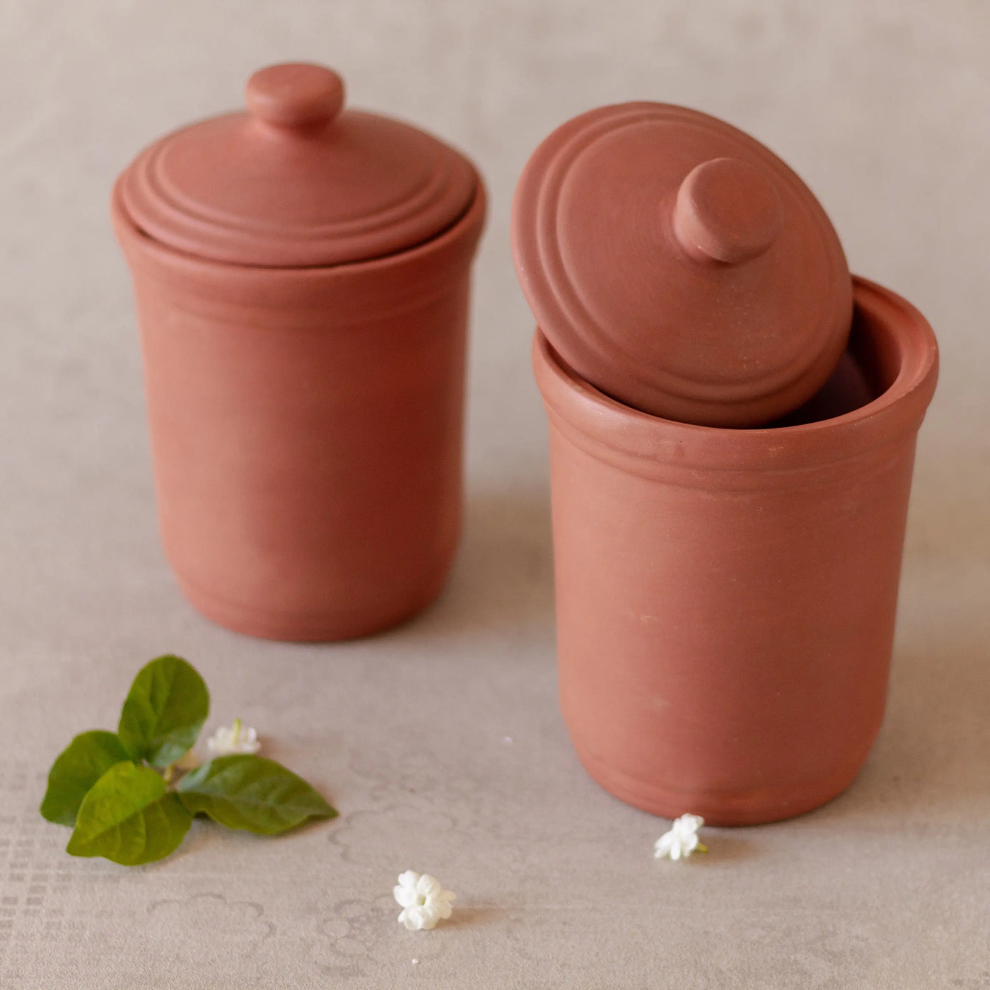 Terracotta Premium Containers Set of 2 Amalfiee Ceramics