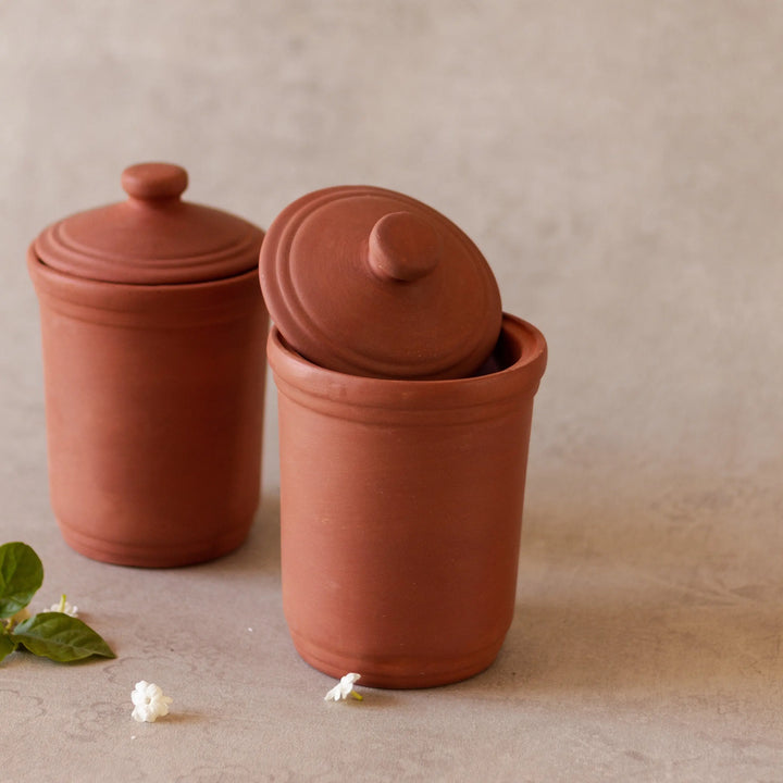 Terracotta Premium Containers Set of 2 Amalfiee Ceramics