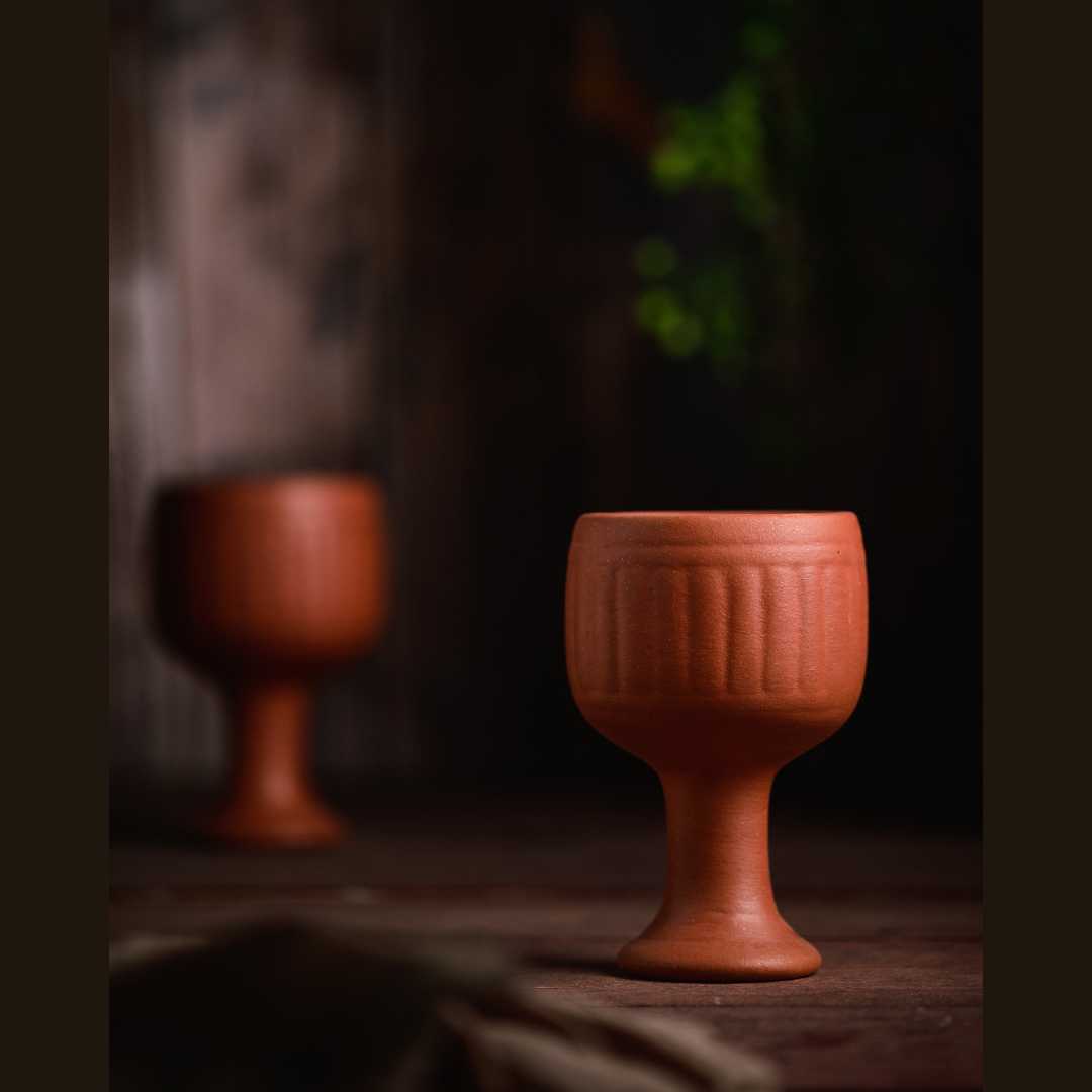 Terracotta Premium Wine Glasses Set of 4 Amalfiee Ceramics