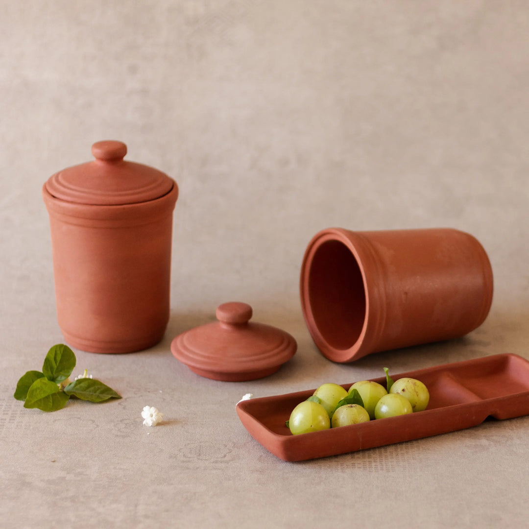 Terracotta Small Container and Tray set Amalfiee Ceramics