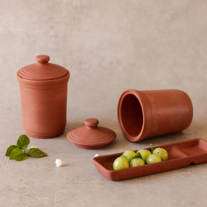 Terracotta Small Container and Tray set Amalfiee Ceramics