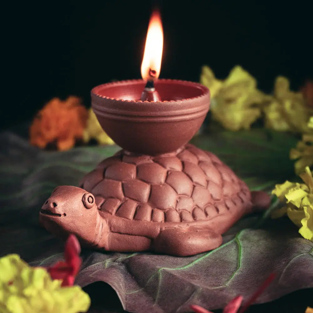 Terracotta Tortoise Diya Amalfiee_Ceramics