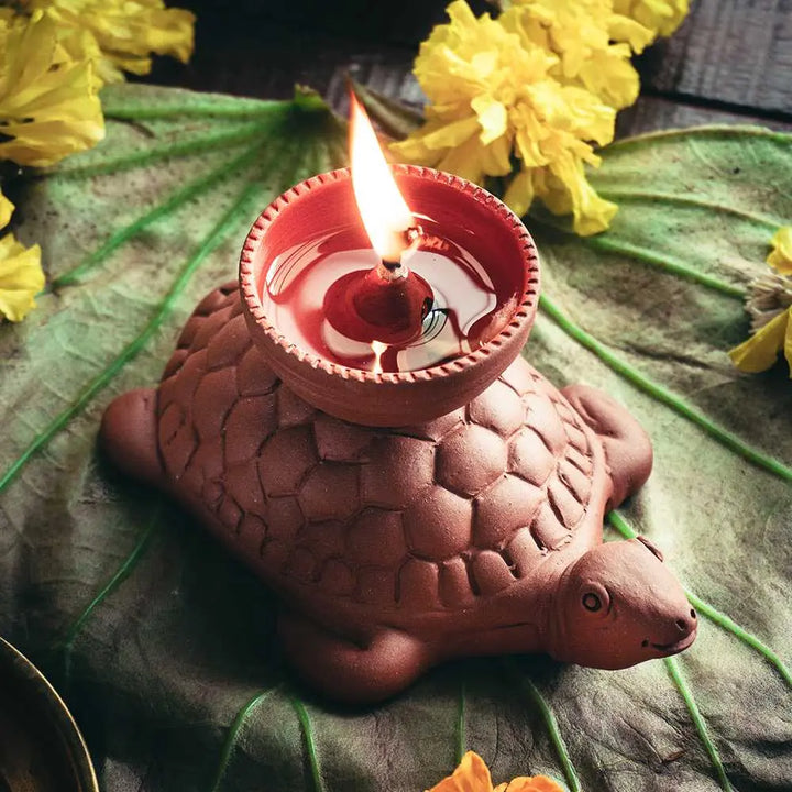Terracotta Tortoise Diya Amalfiee_Ceramics