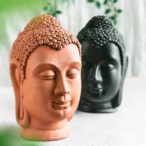 Terracotta Unique Buddha Face Sculpture Amalfiee_Ceramics