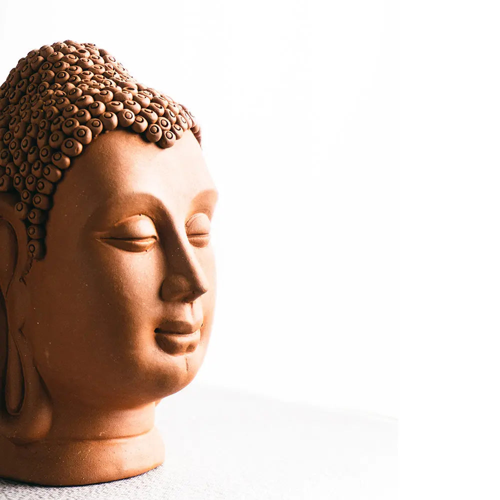 Terracotta Unique Buddha Face Sculpture Amalfiee_Ceramics